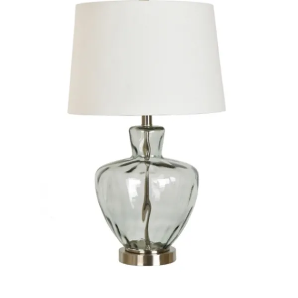 Table Lamps-Kirkland's Home Textured Glass And Metal Jug Table Lamp Ivory
