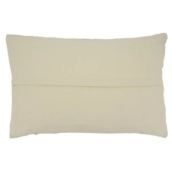 Pillows-Kirkland's Home Textured Ivory Fringe Lumbar Throw Pillow Tan/White