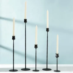 Candle Holders-Kirkland's Home Textured Taper Candle Holder, 20 In. Black