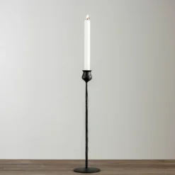 Candle Holders-Kirkland's Home Textured Taper Candle Holder, 16 In. Black