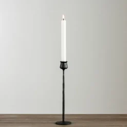 Candle Holders-Kirkland's Home Textured Taper Candle Holder, 12 In. Black