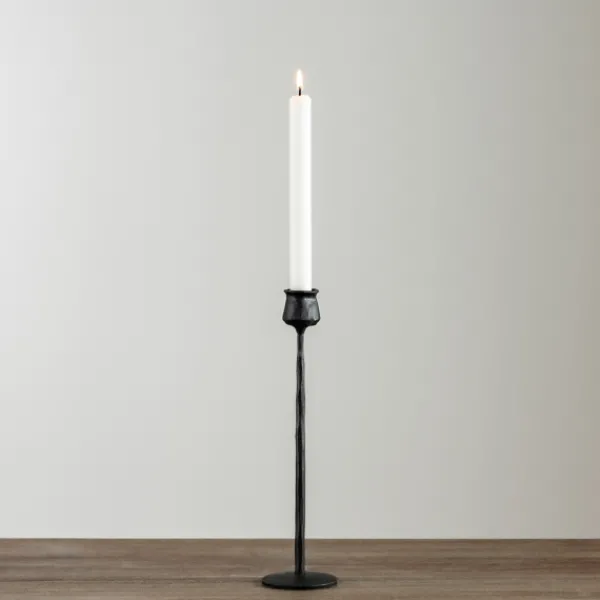 Candle Holders-Kirkland's Home Textured Taper Candle Holder, 12 In. Black
