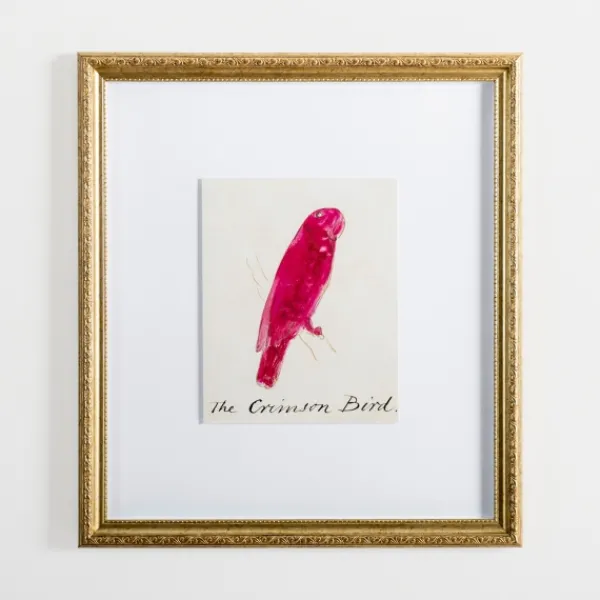 Framed Art-Kirkland's Home The Crimson Bird Framed Art Print White/Red