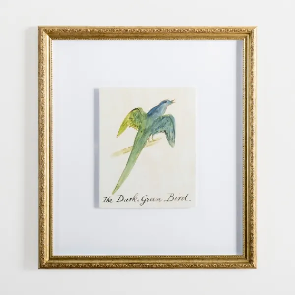 Framed Art-Kirkland's Home The Dark Green Bird Framed Art Print White/Green