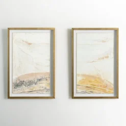 Framed Art-Kirkland's Home The Golden Abstract I Framed Art Print White/Tan/Gray/Gold