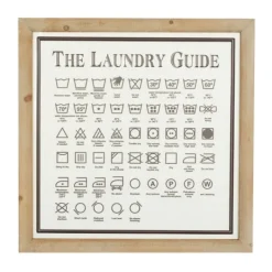 Wall Quotes & Signs-Kirkland's Home The Laundry Guide Embossed Framed Wall Plaque White/Tan