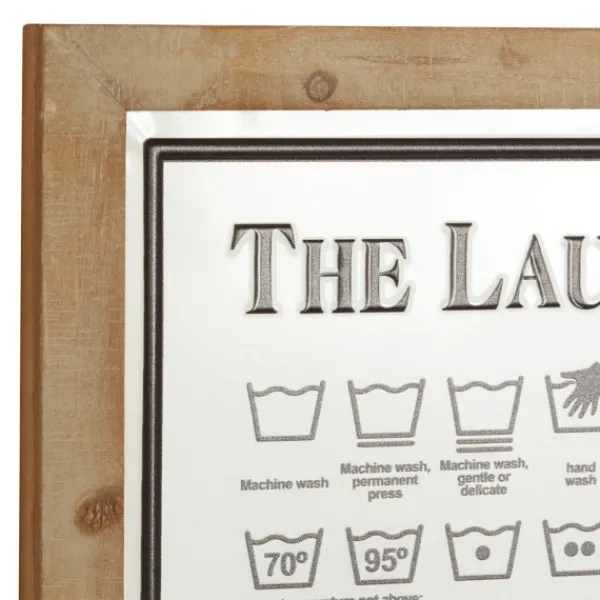 Wall Quotes & Signs-Kirkland's Home The Laundry Guide Embossed Framed Wall Plaque White/Tan