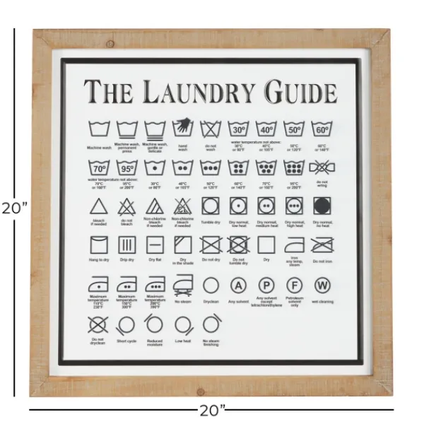 Wall Quotes & Signs-Kirkland's Home The Laundry Guide Embossed Framed Wall Plaque White/Tan