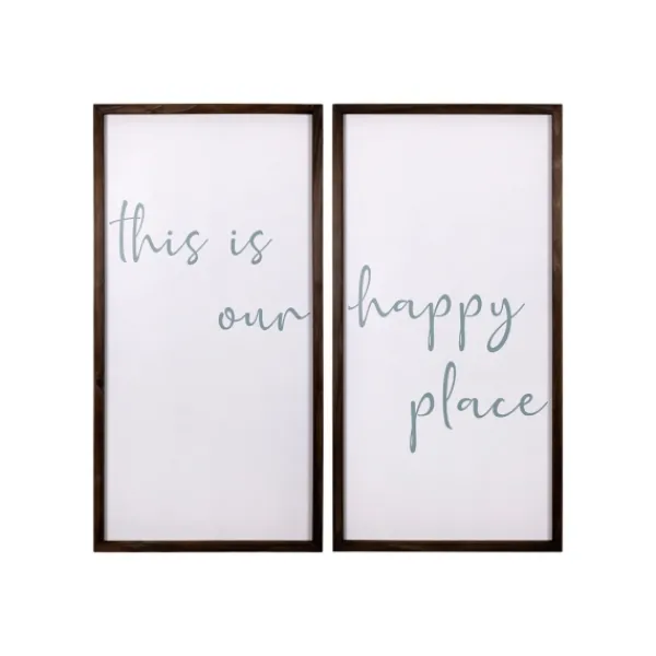 Wall Quotes & Signs-Kirkland's Home This Is Our Happy Place Wall Plaques, Set Of 2 White