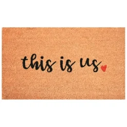 Doormats-Kirkland's Home This Is Us Heart Doormat Tan/Black/Red