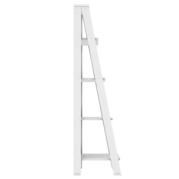 Office Furniture-Kirkland's Home 4-Tier Ladder Bookshelf White