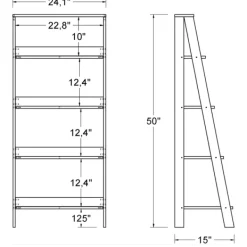 Office Furniture-Kirkland's Home 4-Tier Ladder Bookshelf White