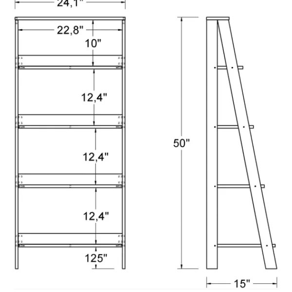 Office Furniture-Kirkland's Home 4-Tier Ladder Bookshelf White