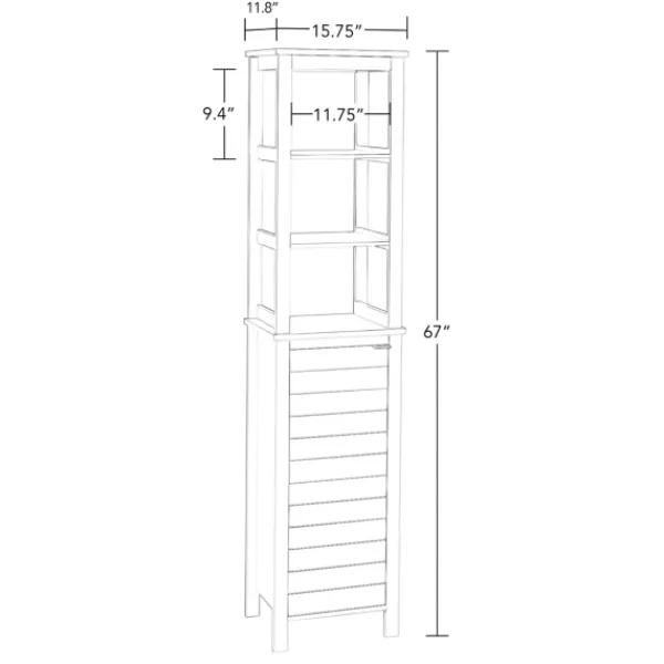 Bathroom Furniture-Kirkland's Home 3-Tier Linen Cabinet Gray