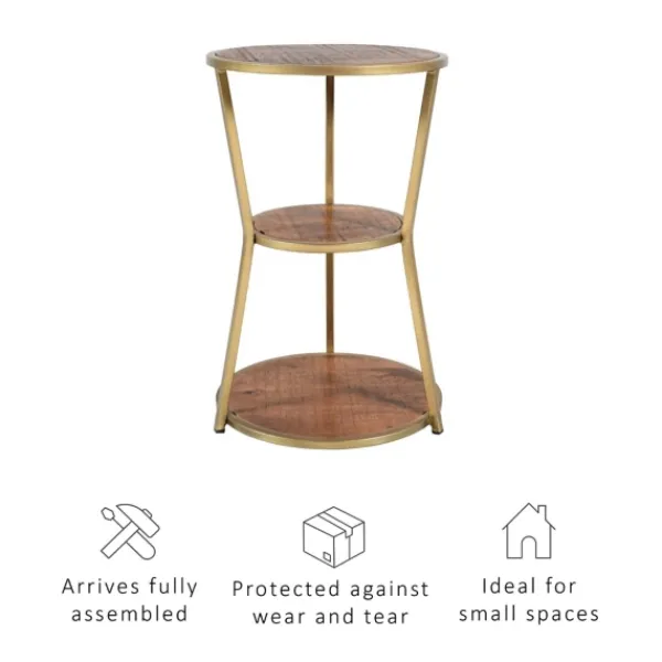 Accent & End Tables-Kirkland's Home Tiered Hourglass Accent Table Gold