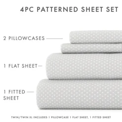 Bed Sheets-Kirkland's Home Tiny Hearts 3-Pc. Twin Sheet Set Gray
