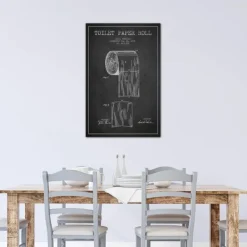 Wall Quotes & Signs-Kirkland's Home Toilet Paper Patent Canvas Art Print, 18X26 In. Black/White
