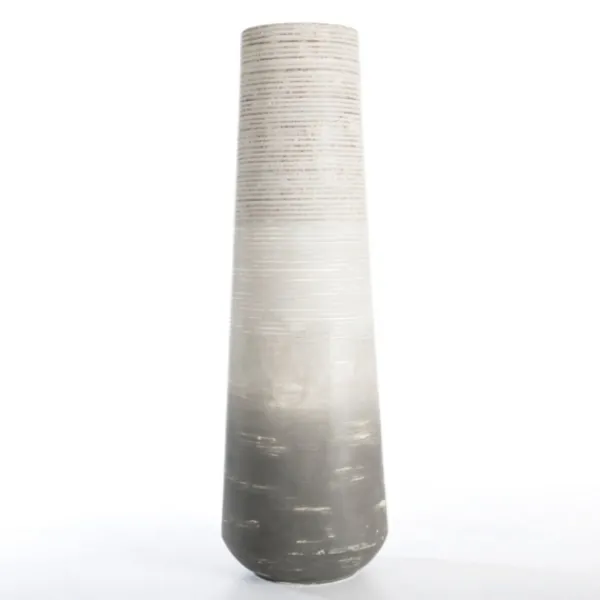 Vases-Kirkland's Home Tones Metal 22 In. Vase Gray