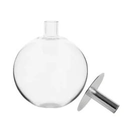 Vases-Kirkland's Home Top Clear Glass Vase Silver