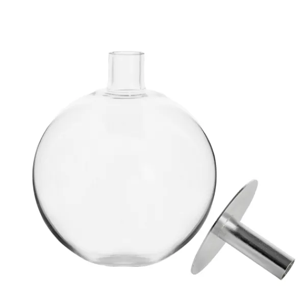 Vases-Kirkland's Home Top Clear Glass Vase Silver