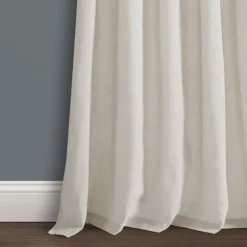 Curtains & Drapes-Kirkland's Home Top Knotted Burlap Curtain Panel Set, 95 In. Ivory