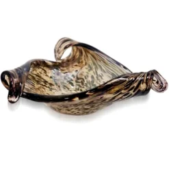 Decorative Bowls & Jars-Kirkland's Home Tortoise Shell Folded Edges Murano Glass Bowl Brown