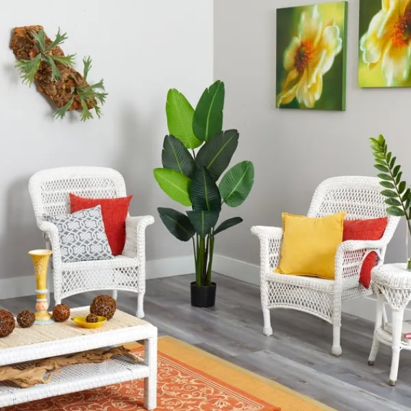 Trees & Topiaries-Kirkland's Home Travelers Palm Tree In Black Planter, 58 In.