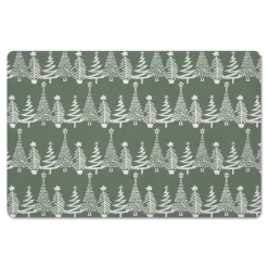 Kitchen & Floor Mats-Kirkland's Home Tree Pattern Christmas Kitchen Mat Green