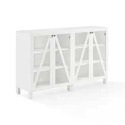 Tv Stands & Media Consoles-Kirkland's Home Triangle 4-Door Wood Media Cabinet White