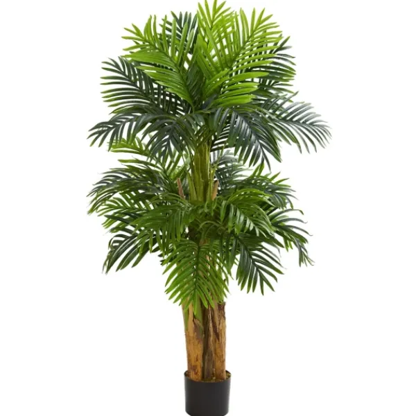 Trees & Topiaries-Kirkland's Home Triple Areca Palm Tree, 5 Ft.