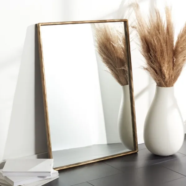 Framed Mirrors-Kirkland's Home Trish Brass Forged Rectangle Wall Mirror