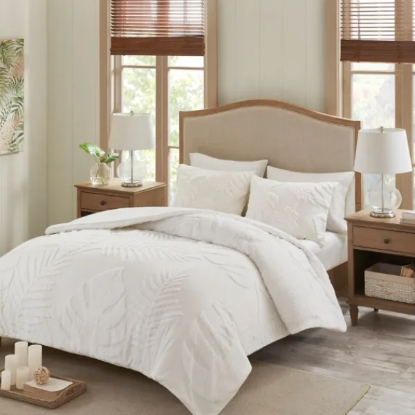 Comforters-Kirkland's Home Tropical California King 3-Pc. Comforter Set White