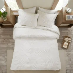 Comforters-Kirkland's Home Tropical Full/Queen 3-Pc. Comforter Set White