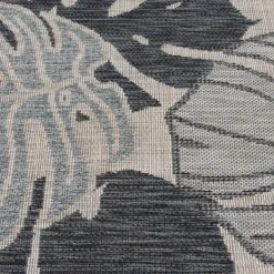 Outdoor Rugs-Kirkland's Home Tropical Leaf Indoor/Outdoor Area Rug, 5X7 Blue
