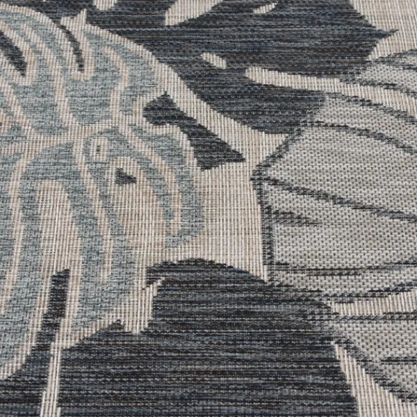 Outdoor Rugs-Kirkland's Home Tropical Leaf Indoor/Outdoor Area Rug, 5X7 Blue