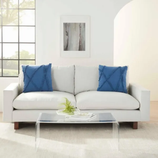 Pillows-Kirkland's Home Tufted Abstract Diamond Pillows, Set Of 2 Blue