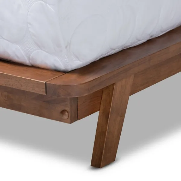 Beds & Headboards-Kirkland's Home Tufted And Natural Walnut King Platform Bed Gray