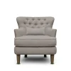 Accent Chairs-Kirkland's Home Tufted Armchair With Lumbar Pillow Gray
