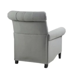 Accent Chairs-Kirkland's Home Tufted Back Nailhead Trim Recliner Armchair Gray