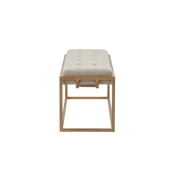 Benches & Ottomans-Kirkland's Home Tufted Bronze Metal Bench Tan