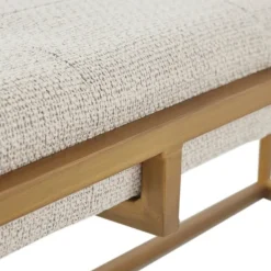 Benches & Ottomans-Kirkland's Home Tufted Bronze Metal Bench Tan