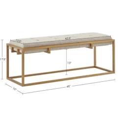 Benches & Ottomans-Kirkland's Home Tufted Bronze Metal Bench Tan