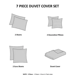 Duvets-Kirkland's Home Tufted Cotton 7-Pc. Full/Queen Duvet Set Ivory