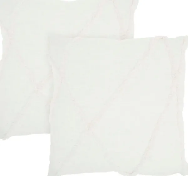 Pillows-Kirkland's Home Tufted Diamond 2-Pc. Pillows, 24 In. White