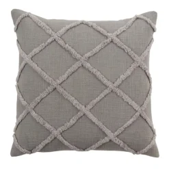 Pillows-Kirkland's Home Tufted Diamond Pillow Cover Gray