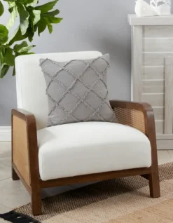 Pillows-Kirkland's Home Tufted Diamond Pillow Cover Gray
