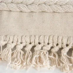 Pillows-Kirkland's Home Tufted Macrame Tassels Lumbar Pillow Ivory
