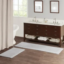 Bathroom Rugs-Kirkland's Home Tufted Reversible Bath Mat, 34 In. Gray