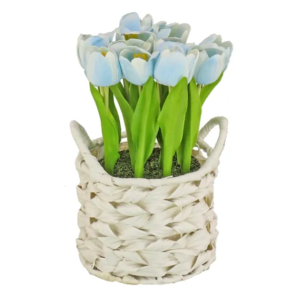 Arrangements & Greenery-Kirkland's Home Tulip Arrangement In Basket Blue