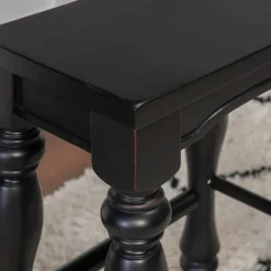 Bar Stools & Counter Height Stools-Kirkland's Home Turned Legs Island Stools, Set Of 2 Black